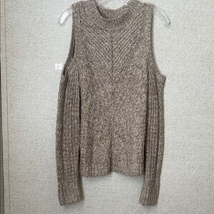 Express Off-the-Shoulder Sweater in Taupe
